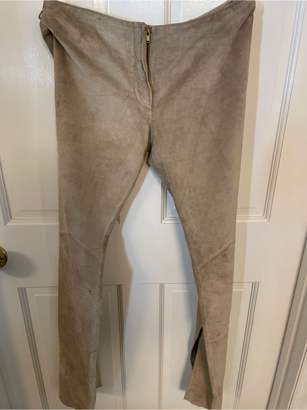 Forever 21 Women’s Taupe Real Suede Leather Pants